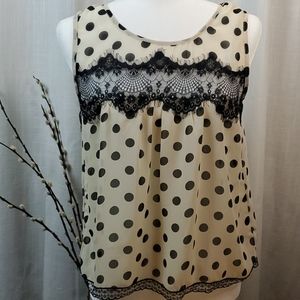 Polka-dot & Lace Top (L)